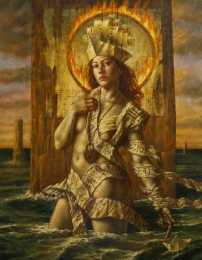 Jake Baddeley - Fire and Water - oil on canvas - 90 x 70 cm - 2011 - SOLD