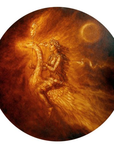 Jake Baddeley - Phoenix I - 60 cm diameter - oil on canvas - 2011 - SOLD