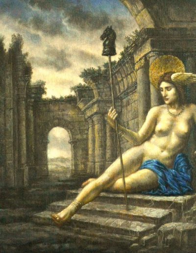 Jake Baddeley - Queen of the Ruins - oil on canvas - 60 x 35 cm - 2018